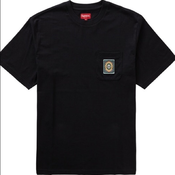 Supreme Other - Supreme Crest Label Pocket Black Shirt Large